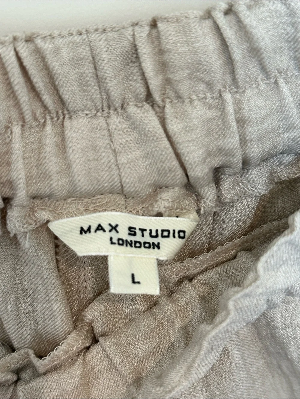 Max Studio Women’s Lightweight Linen-Blend Chinos in Beige